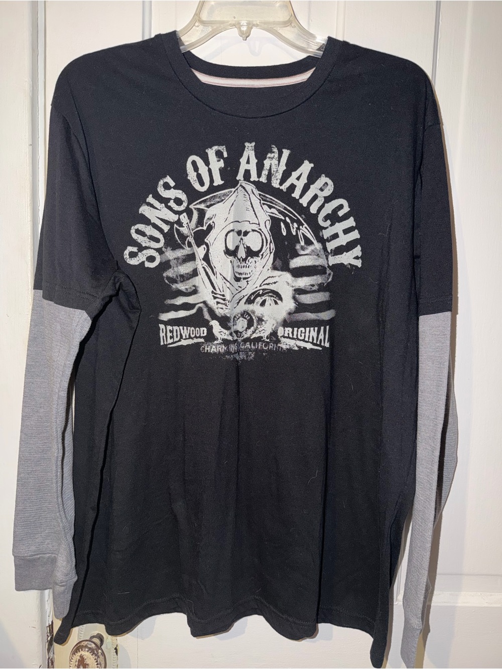 Sons of Anarchy Black & Gray Long-Sleeve Layered Tee
